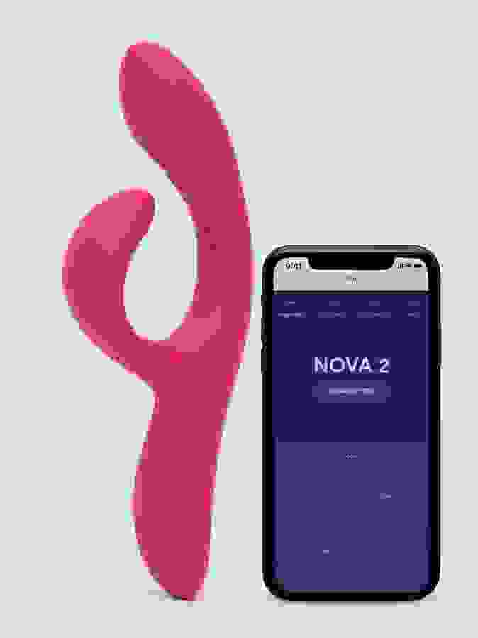 We-Vibe Nova 2 App Controlled Rechargeable Rabbit Vibrator, Pink, hi-res